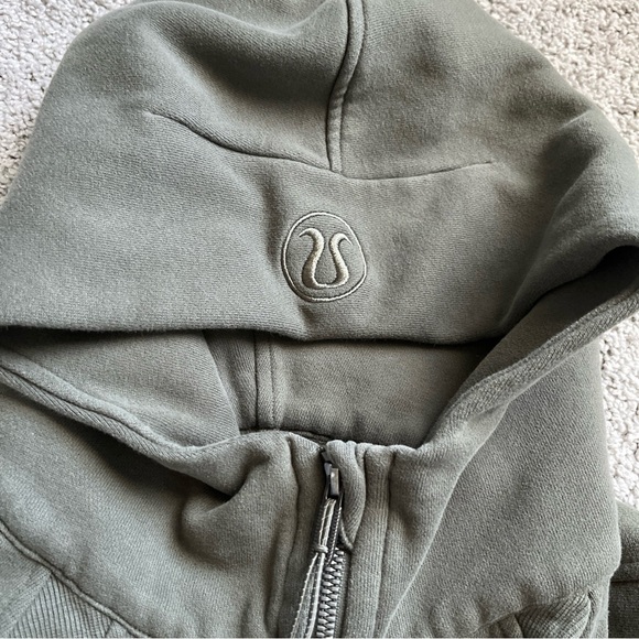 Lululemon Scuba Oversized Full Zip Green Hoodie w/Thumbholes Size M/L - Picture 3 of 5